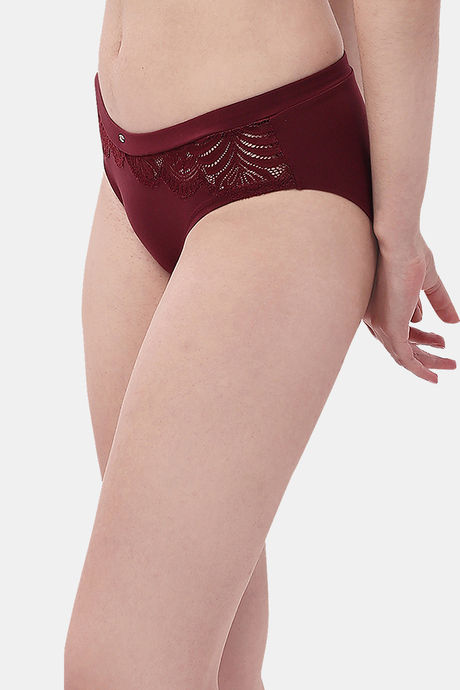 Soie High Rise Full Coverage Hipster Panty - Wine — image 3