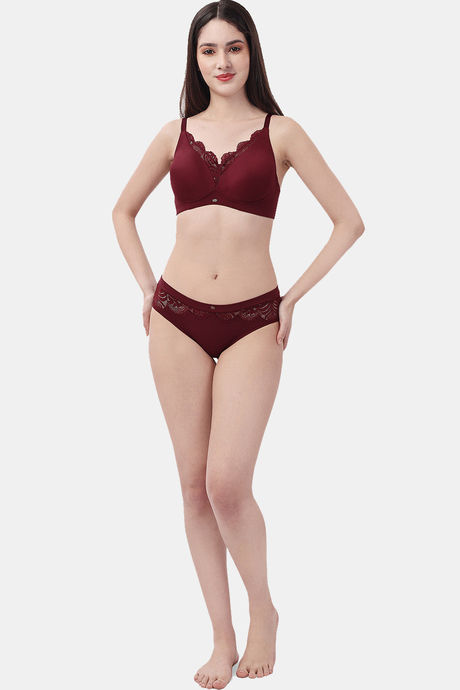 Soie High Rise Full Coverage Hipster Panty - Wine — image 4