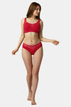 Soie Medium Rise Half Coverage Bikini Panty (Pack of 2) - Red White — thumbnail 7