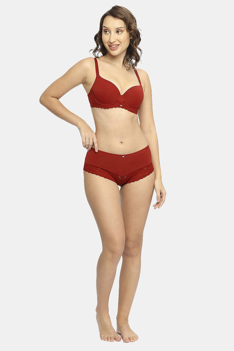 Soie Medium Rise Half Coverage Bikini Panty - Rust — image 6