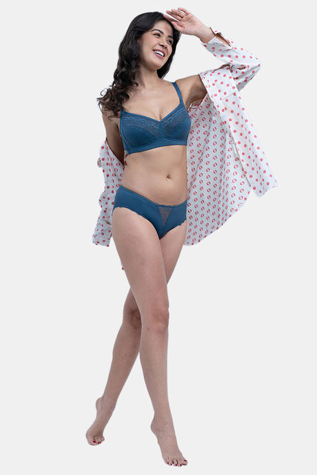 Soie Mid Rise Full Coverage Lace Brief - Stone — image 5