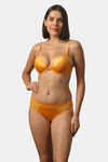 Soie Mid Rise Full Coverage Lace Seamless Panty - Gold — thumbnail 5