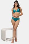 Soie Mid Rise Full Coverage Lace Seamless Panty - Peacock — thumbnail 5