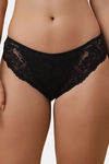 Soie Mid Rise Medium Coverage Lacy Brief - Black — thumbnail 1