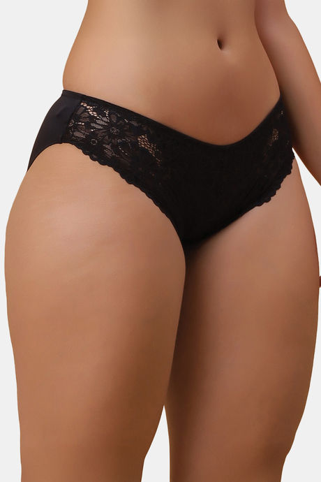 Soie Mid Rise Medium Coverage Lacy Brief - Black — image 2
