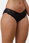 Soie Mid Rise Medium Coverage Lacy Brief - Black — thumbnail 2