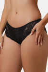 Soie Mid Rise Medium Coverage Lacy Brief - Black — thumbnail 3