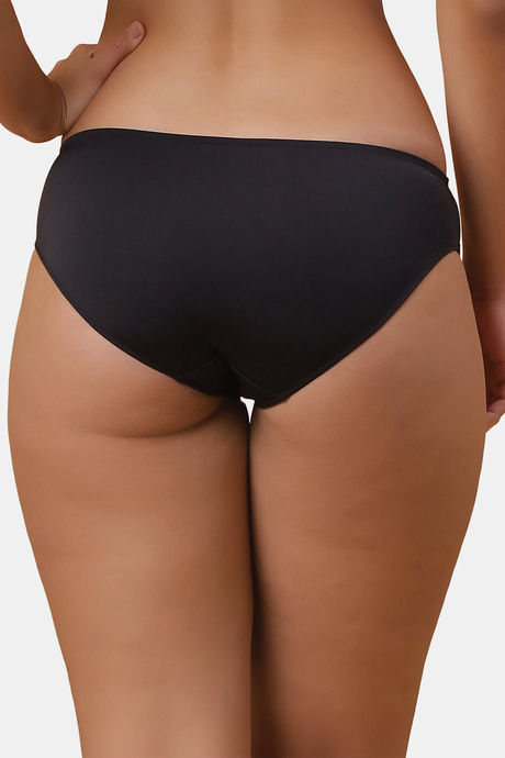 Soie Mid Rise Medium Coverage Lacy Brief - Black — image 4