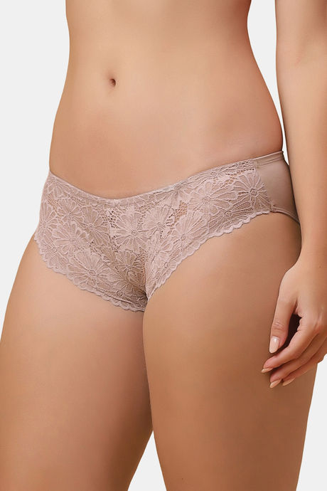 Soie Mid Rise Medium Coverage Lacy Brief - Mushroom — image 2