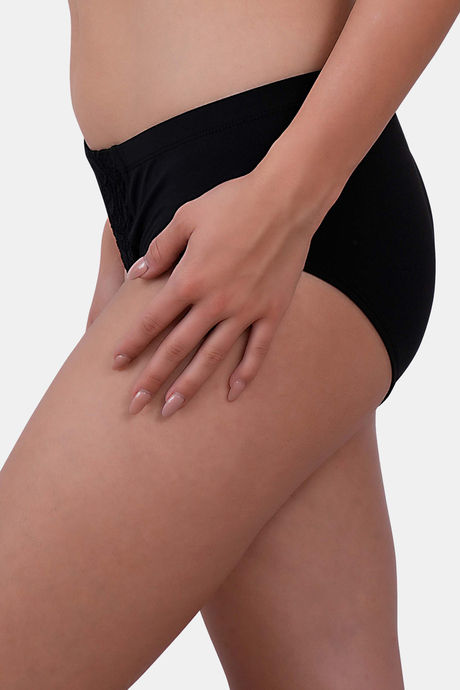 Soie High Waist Full Coverage Lace Brief - Black — image 2