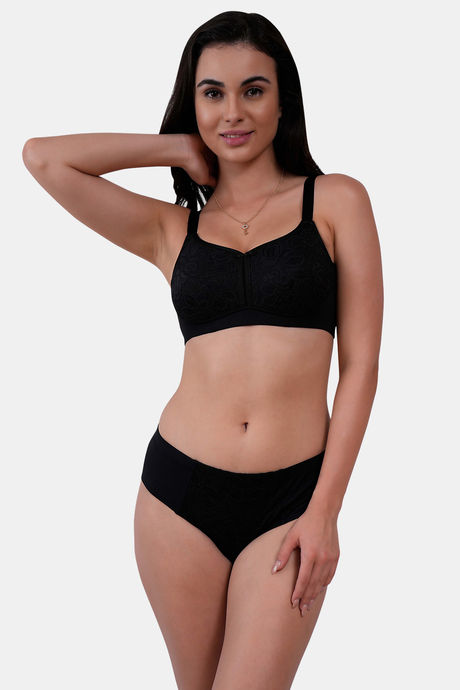 Soie High Waist Full Coverage Lace Brief - Black — image 5