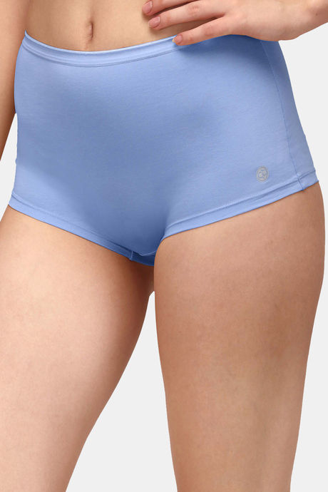 Soie High Rise Full Coverage Solid Colour Cotton Stretch Boyshorts (Pack of 2) - Multicolor — image 3