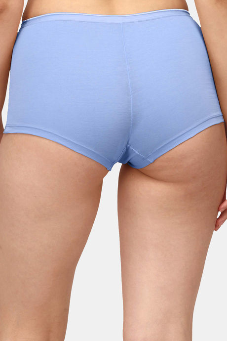 Soie High Rise Full Coverage Solid Colour Cotton Stretch Boyshorts (Pack of 2) - Multicolor — image 4