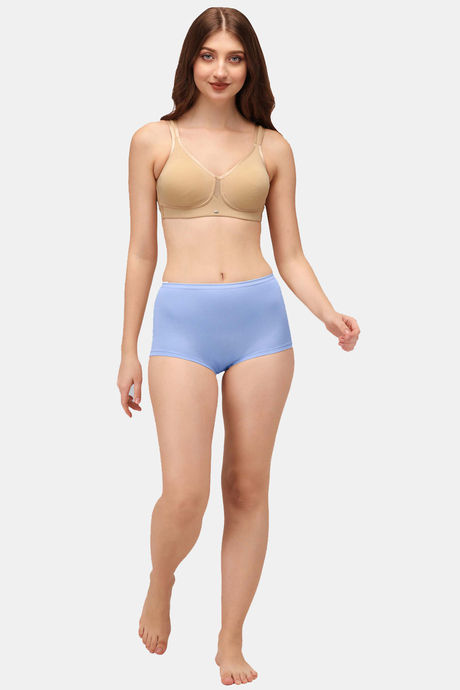 Soie High Rise Full Coverage Solid Colour Cotton Stretch Boyshorts (Pack of 2) - Multicolor — image 5