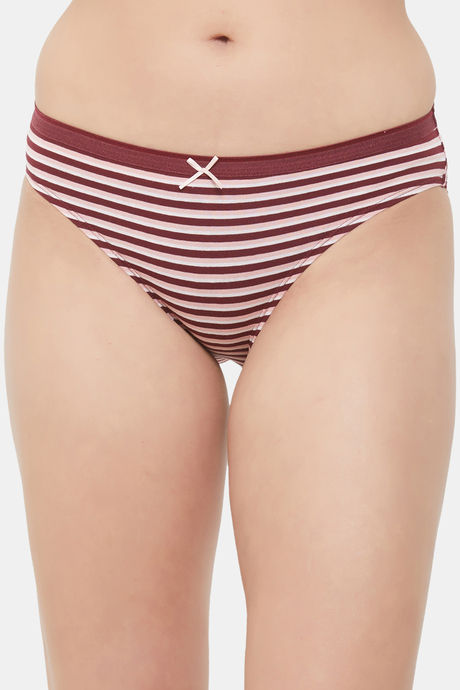 Soie Mid Rise Medium Coverage Solid and Printed Cotton Stretch Brief Panty (Pack of 3) - Multicolor — image 2