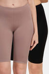 Soie Knee Length Cycling Shorts (Pack of 2) - Bark Black — thumbnail 1