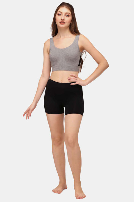 Soie Mid Thigh Length Cycling Shorts - Black — image 4
