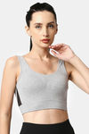 Soie Double Layered Non-Wired Full Coverage Super Support Bra - Grey Melange — thumbnail 1