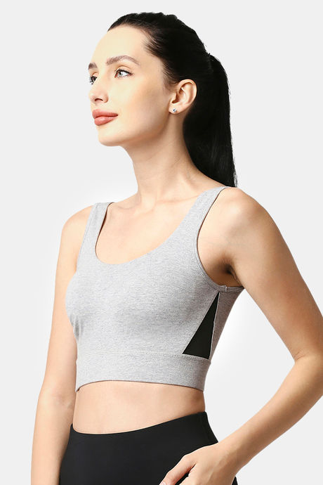 Soie Double Layered Non-Wired Full Coverage Super Support Bra - Grey Melange — image 2