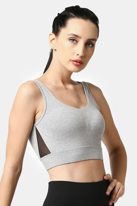Soie Double Layered Non-Wired Full Coverage Super Support Bra - Grey Melange — image 3