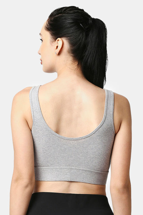 Soie Double Layered Non-Wired Full Coverage Super Support Bra - Grey Melange — image 4