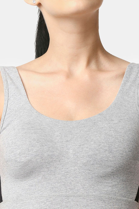 Soie Double Layered Non-Wired Full Coverage Super Support Bra - Grey Melange — image 5