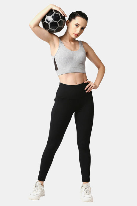 Soie Double Layered Non-Wired Full Coverage Super Support Bra - Grey Melange — image 6