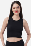 Soie Moisture Wicking Fitted Top - Black — thumbnail 1