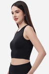 Soie Moisture Wicking Fitted Top - Black — thumbnail 3