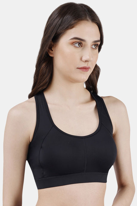 Soie Moisture Wicking Removable Padding Sports Bra - Black — image 3