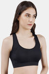 Soie Moisture Wicking Removable Padding Sports Bra - Black — thumbnail 3