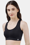 Soie Moisture Wicking Removable Padding Sports Bra - Black — thumbnail 4