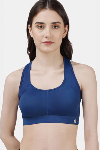 Soie Moisture Wicking Removable Padding Sports Bra - Deep Blue