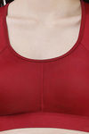 Soie Moisture Wicking Removable Padding Sports Bra - Maroon — thumbnail 6