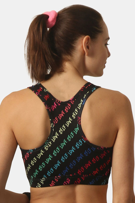 Soie Medium Impact Quick Dry Padded Sports Bra - Black — image 2