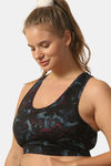 Soie Medium Impact Quick Dry Padded Sports Bra - Black — thumbnail 3