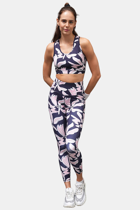 Soie Medium Impact Quick Dry Padded Sports Bra - Blue — image 4