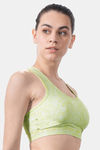 Soie Medium Impact Quick Dry Padded Sports Bra - Green — thumbnail 3