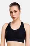 Soie High Impact Padded Non Wired Full Coverage Sports Bra - Black — thumbnail 1