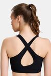 Soie High Impact Padded Non Wired Full Coverage Sports Bra - Black — thumbnail 2