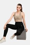 Soie High Impact Padded Non Wired Full Coverage Sports Bra - Latte — thumbnail 4