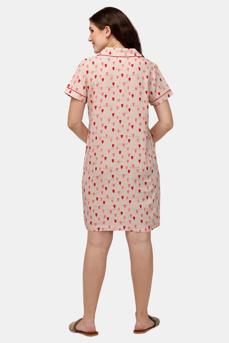 Soie Viscose Knee Length Nightdress - Assorted — image 3