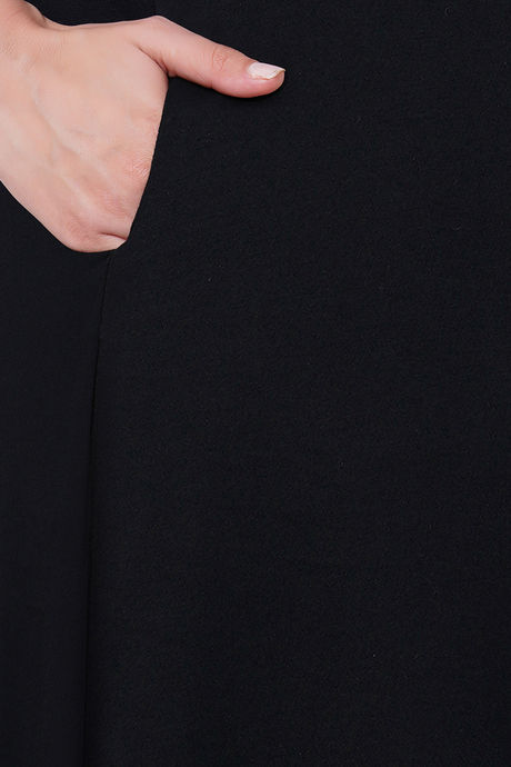 Soie Cotton Modal Knee Length Nightdress - Black — image 9