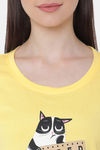 Soie Cotton Modal Knee Length Nightdress - Yellow — thumbnail 6