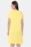 Soie Cotton Modal Knee Length Nightdress - Yellow — thumbnail 4