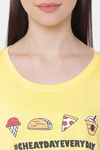 Soie Cotton Modal Knee Length Nightdress - Yellow — thumbnail 6