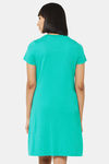 Soie Cotton Modal Knee Length Nightdress - Green — thumbnail 4
