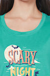 Soie Cotton Modal Knee Length Nightdress - Green — thumbnail 6