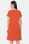 Soie Cotton Modal Knee Length Nightdress - Orange — thumbnail 4