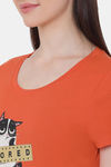 Soie Cotton Modal Knee Length Nightdress - Orange — thumbnail 7